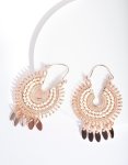 Rose Gold White Bead Chandbali Earrings