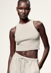Cropped Vest Top - Beige