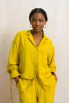 Relaxed Fit Tie Cuff Shirt - 16 Yellow