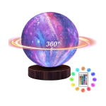 Ashcomonline USB Rechargeable Rotating Galaxy Moon Lamp