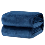 Plush Velvet Bed Throw - Blue