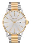 Nixon Sentry Stainless Steel Mens Watch - Silver Gold