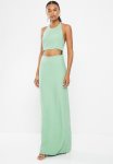 Cut Out Detail Halter Neck Dress - Mint