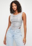 Cowl Sequins Top - Silver