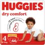 Huggies Dry Comfort Nappies Size 4 Jumbo 66'S