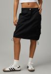 Knee Length Cargo Skirt - Black