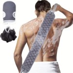 3PCS SET Bath Back Exfoliating Set Loofah Sponge Bath Glove Exfoliating Bath Washcloth Towel Back Scrubber For Shower For Spa Ma