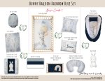 Cot Duvet Bedding Bunny Balloon Rainbow Blue Set