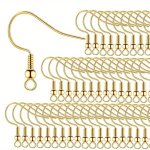 100PCS Hypoallergenic Stainless Steel Earring Hooks With Balls And Coils - Golden & Silvery Tone Diy Jewelry Making Supplies