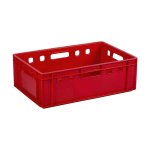 Plastic Crate Stackable Heavy Duty Red 60 X 39 X 19.7 Cm