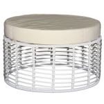 Madison White Round Ottoman