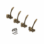 Aesthetic Zinc Alloy Coat Hooks Set Vintage Bronze Decorative Hooks For Bag