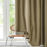 Khaki Jacquard Blackout Curtain - Thick Soundproof & Uv-resistant For Bedroom Living Room Study Dorm Decor