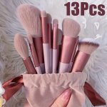 13PCS Soft Nylon Bristle Makeup Brush Set - Unscented Wand Foundation Eyeshadow Brushes For Normal Skin - Complete Cosmetic Tool
