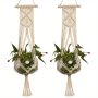 1/2PCS Flower Pot Net Pocket Hanging Basket Hanger Boho Style Handwoven Hanging Basket Home Wall Hanging Succulent Plant Storage Decoration