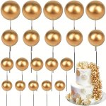 20PCS Pearl Ball Coaster Cake Topper Dessert Table Dress Up Supplies Cake Decor Supplies Baking Decor Supplies Party Decor Suppl