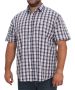 Mens Short Sleeve Check Shirt - 10XL / Brwn/wht