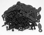 888 Corp Heavy Duty 100 Pack 1" Black Plated Flat Turn Buttons With 100 Black Plated 3 8"X4 Screws