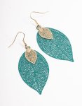 GREE N Double Leaf Drop Earrings
