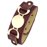 Goldair Gold Tone Press Burgundy Stud Bracelet