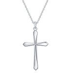 Rnivida 925 Sterling Silver Cross Pendant Necklace For Women Simple Cross Necklace With 18" Chain Christian Cross Necklace For W