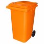 240L Wheelie Bin - 2 Wheel - Plastic - Orange - At A Discount