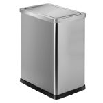 Jinycome Stainless Steel Bathroom Trash Can With Swing Lid 4GALLON Small Metal Garbage Can Trash Bin Wastebasket For Office Bedr