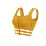 Zipper Yoga Gym Shockproof Stripes Quick Dry Vest Sports Bra - Yellow
