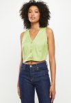 Waistcoat With Covered Buttons - Mint