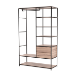 Jude Steel Frame Closet Side Drawers - Pine In Chestnut Finish