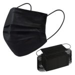 Masks 3 Ply Black Mask With Loops – Disposable Face Covering