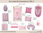 Cot Duvet Bedding Fairy Garden With Background All Pink Set