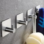 4PCS Adhesive Heavy Duty Wall Hooks Waterproof Stainless Steel Hooks For Hanging Coat Hat Towel Robe Hook Rack Wall Mount- Bathr