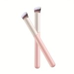 Concealer Brush Under Eye MINI Angled Flat Top Kabuki Nose Contour Brush For Concealing Blending Setting Buffing With Powder Liq