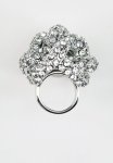Studio: Rhinestone-chain Cluster Ring - Silver