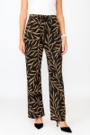 Ladies Leona High Waist Wide-leg Leaf Print Pants