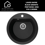 Laveo Dafne Black Granite Prep Bowl Sink - 510 X 205MM