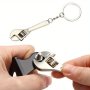 Compact Stainless Steel Keychain Wrench - Adjustable Portable Spanner For Bikes Motorcycles & Cars