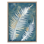Botany Blue 15 Art Print - A0 Framed Canvas With Natural Wood Frame