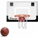 Sklz Pro MINI Basketball Hoop W ball. 18"X12" Shatter Resistant Backboard. Renewed