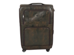 Smte-quality Trolley 1 Piece Leather Travel Luggage Spinner Suitcase Set Dark Brown 55 Cm With Keychain
