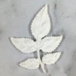 White Resin Branch Rose Leaf White