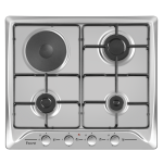 Ferre 3 Gas 1 Electric Cast Iron Grid Electric Hob - Stainless Steel