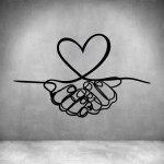 Hands Holding Heart - Grey L 500 X H 300MM