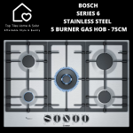 Bosch Series 6 Stainless Steel 5 Burner Gas Hob - 75CM
