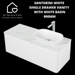 Santorini White Single Drawer Vanity With White Basin - 1200MM