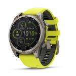 Garmin Fenix 8 Solar Sapphire 51MM - Titanium With Amp Yellow graphite Silicone Band