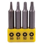 Tork Craft Screwdriver Bit Set Square Recess 4PC 50MM Sq. 0 1 2 & 3