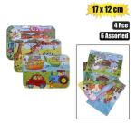 Puzzle Wooden In Tin Box 17X12CM 4PCS