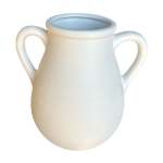 Two Handle Ceramic Pot Vase White